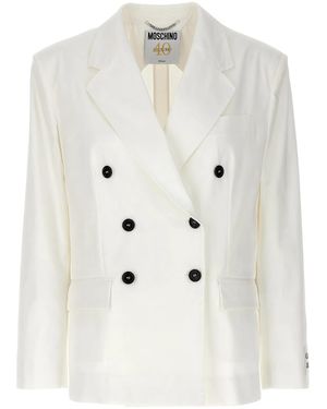 Moschino Double-Breasted Blazer - Natural