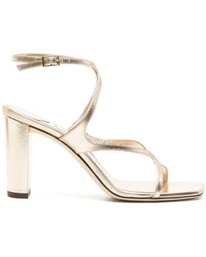 Jimmy Choo Azie Golden Sandal With 85Mm Heel - Natural