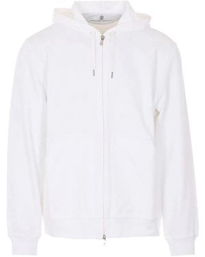 Brunello Cucinelli Zip Hoodie With Zip Closure - White