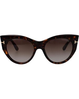 Tom Ford Avana Scura Marrone Grad Acetate Sunglasses - Brown