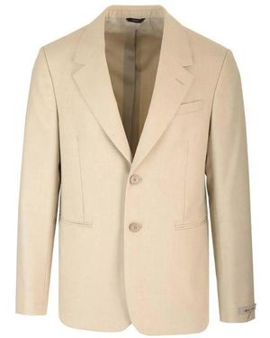 Fendi Single-Breasted Two-Button Blazer - Natural