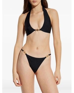 Versace La Medusa Triangle Bikini Top - Black