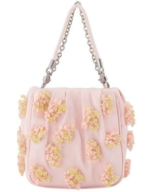 Self-Portrait Floral Beaded Bag - Pink