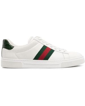 Gucci Leather Ace Trainers - White