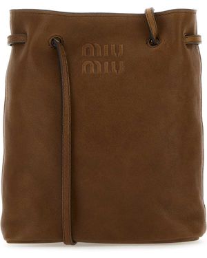 Miu Miu Nappa Leather Mini Bag - Brown