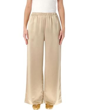 By Malene Birger Cabello Satin Wide-Leg Pants - Natural