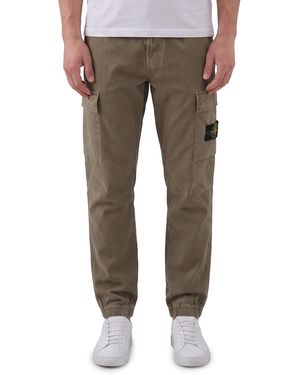 Stone Island Stretch Aged-Effect Trousers - Grey