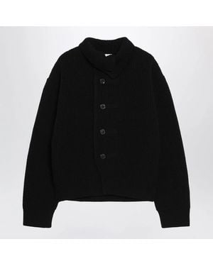 Dries Van Noten Waffleknit Wool Cardigan - Black