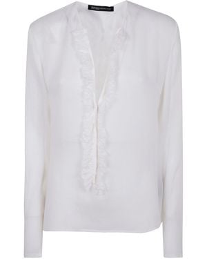 Ibrigu Silk Shirt With Ruffles - White