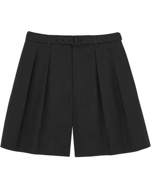 Saint Laurent Cotton Poplin Tailored Bermudas - Black