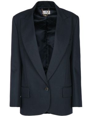 Elisabetta Franchi Giacca Over Monopetto - Blue