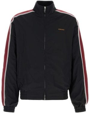 Versace Nylon Embroidered Blouson Jacket - Black