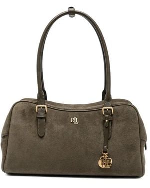 Ralph Lauren "Mrcy" Large Zipped Satchel Bag - Metallic
