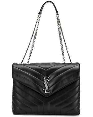 Saint Laurent Loulou Medium Quilted Bag - Black