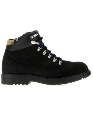 Burberry Suede Moor Ankle Boots - Black