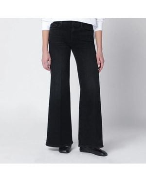 Mother Flared Spiked Hair Jeans - Black