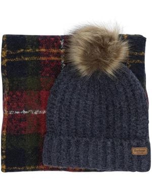Barbour Beanie And Scarf Set "Saltburn" - Blue