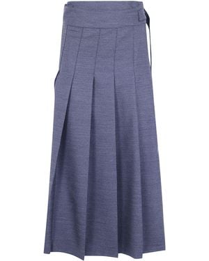 Rohe Pleated Wrap Skirt - Blue