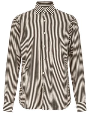 Borriello Striped Shirt - Brown