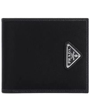 Prada Fabric And Leather Wallet - Black
