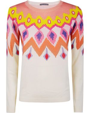 In bed with You Boatneck Printed Sweater - Pink