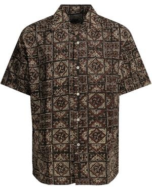 Beams Plus "Block Print" Casual Shirt - Brown