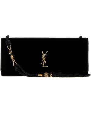 Saint Laurent Ysl Bo Kate Pompom - Black
