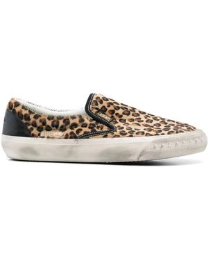 Golden Goose Vce Leather Slip On - Natural