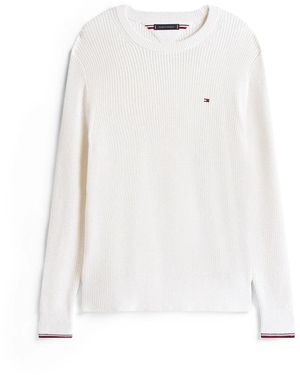 Tommy Hilfiger Knit With Two-Tone Striped Cuffs - White