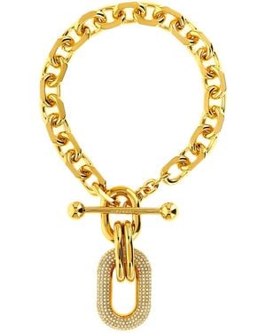 Rabanne Necklace With Crystal Pendant - Metallic