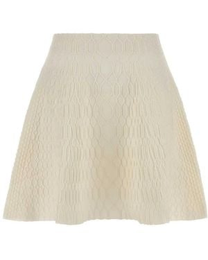 Balmain Ivory Knit Skirt - Natural