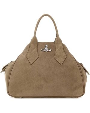 Vivienne Westwood Dove Suede Medium Yasmine Handbag - Natural