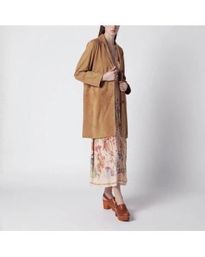 S.w.o.r.d 6.6.44 Long Suede Leather Jacket - Brown