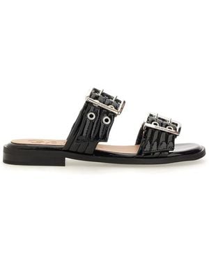 Ganni Sandalo Con Fibbia - Black
