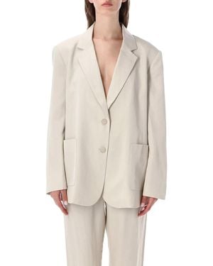 Frankie Shop Lighr Linen Soft Blazer - Natural