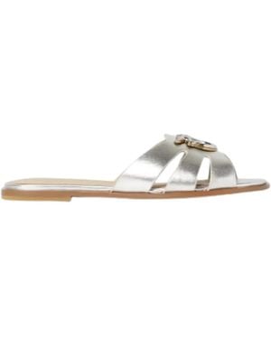 Pinko Leather Flat Shoes - White