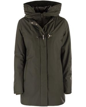 Fay Technical Gabardine Toggle Coat - Black