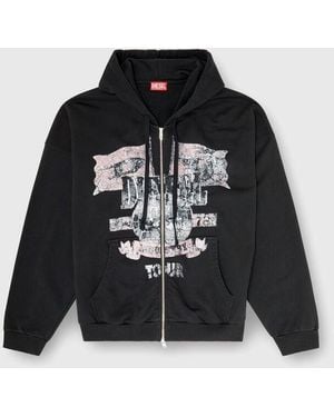 DIESEL S Will Zip Felpa Caviar - Black