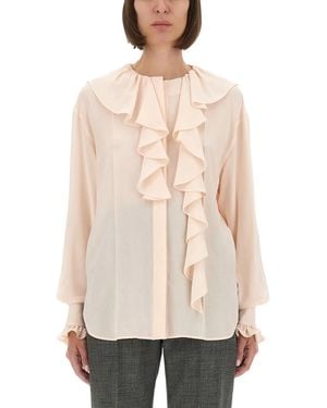 McQueen Shirt With Ruffles - Natural