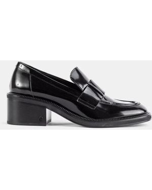 Jimmy Choo Loafer En Cuir Spazzolato Tylor 60 Noir Talon Bloc - Black