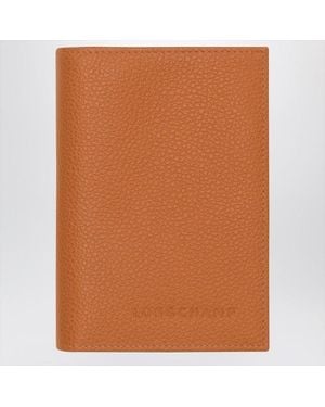 Longchamp Le Foulonné Ambercoloured Passport Case - Brown