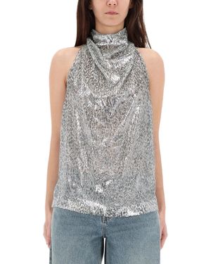 Stella McCartney Metalized Polyester Silk - Grey