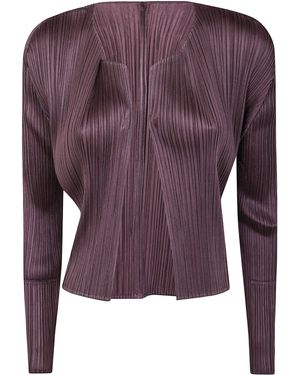 ま*ん様 PLEATS PLEASE ISSEY MIYAKE カーディガン Pleats Please Issey Miyake カーディガン - 黒 | IM48KK36115