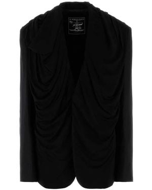 Y. Project Y Project Draped Hood Blazer - Black