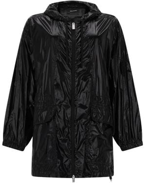 Laminar Parka Corto Con Cappuccio - Black