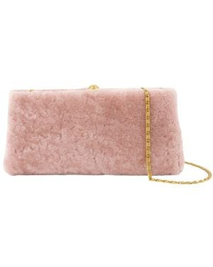 By Malene Birger Ellon Shearling Clutch - Pink