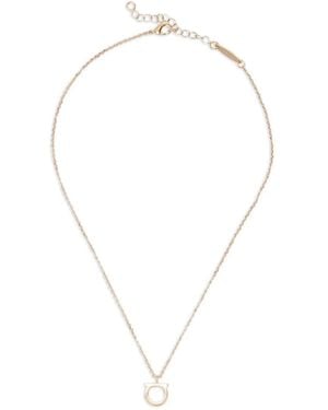 Ferragamo Tone Gancini Statement Pendant Bijoux - White