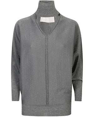 Circus Hotel Viscose Turtleneck Jumper - Grey