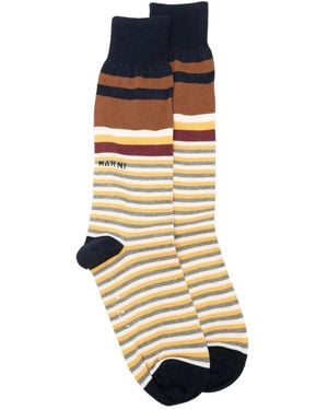 Marni Mixed Stripes Cotton Socks - Metallic