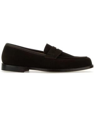 Crockett & Jones Crockett & Jones Suede Grantham 2 Loafers - Black